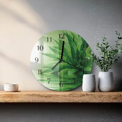 Ronde glas klok Aloë