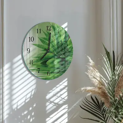 Ronde glas klok Aloë