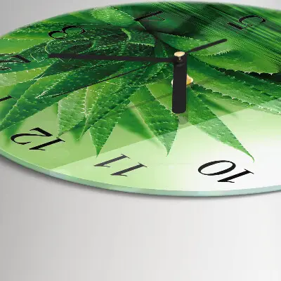 Ronde glas klok Aloë