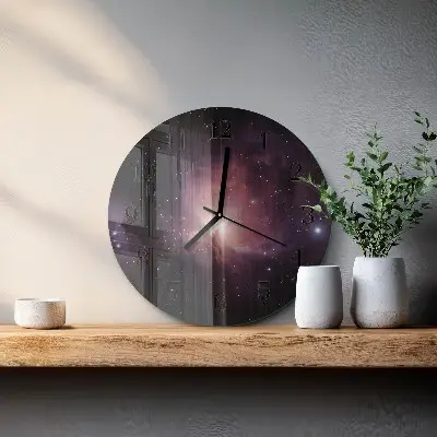 Klok glas met opdruk rond Kosmos