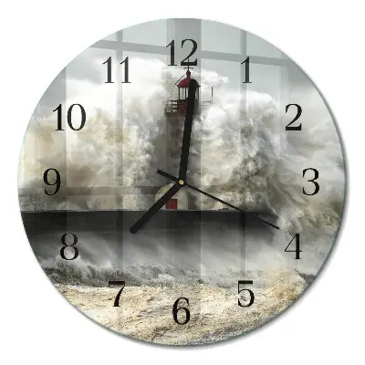 Ronde glazen wandklok Storm