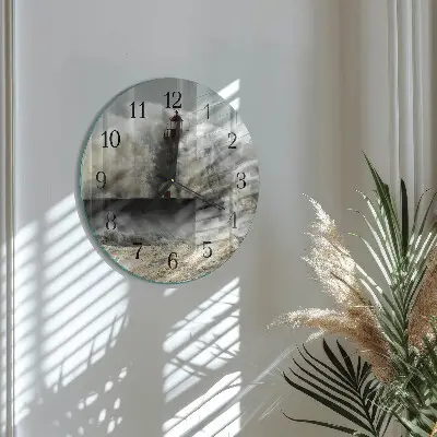 Ronde glazen wandklok Storm