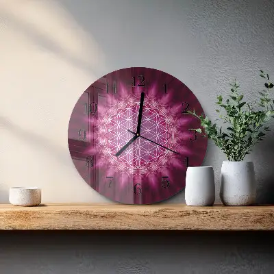 Wandklok glas decoratie rond Abstractie