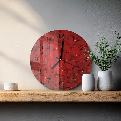 Ronde glazen klok Rozenblaadjes