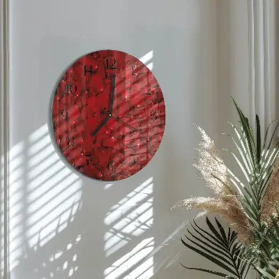 Ronde glazen klok Rozenblaadjes