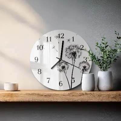 Klok glas met opdruk rond Paardebloem