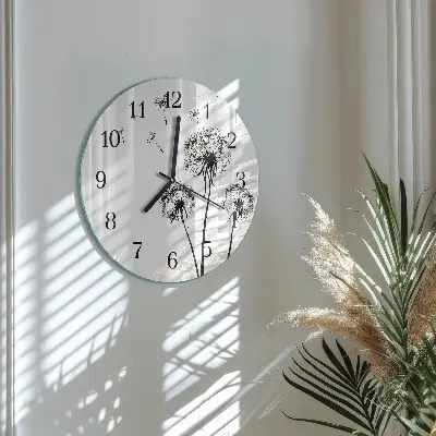 Klok glas met opdruk rond Paardebloem