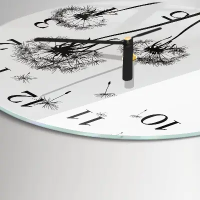Klok glas met opdruk rond Paardebloem