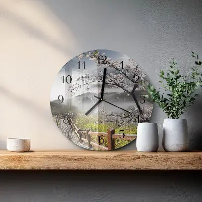 Ronde glas klok Lente