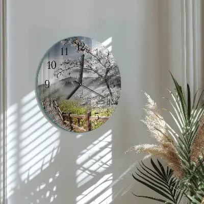 Ronde glas klok Lente