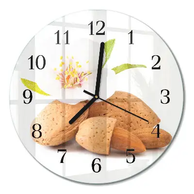 Klok glas met opdruk rond Amandelen