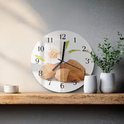 Klok glas met opdruk rond Amandelen