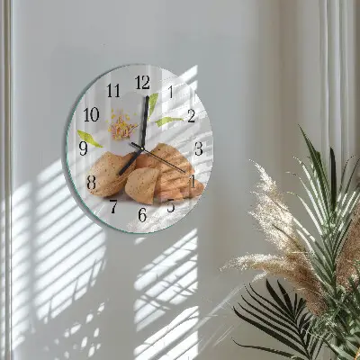 Klok glas met opdruk rond Amandelen