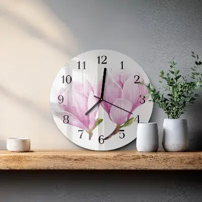 Ronde glazen wandklok Magnolia