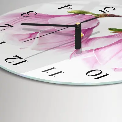 Ronde glazen wandklok Magnolia