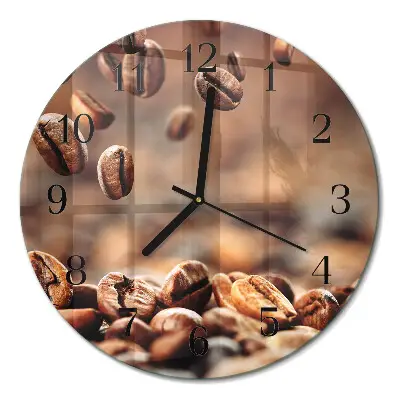 Ronde glas klok Koffiebonen