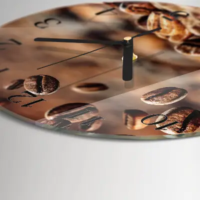 Ronde glas klok Koffiebonen