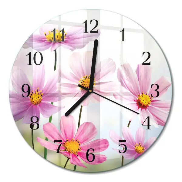 Klok glas met opdruk rond Bloemen