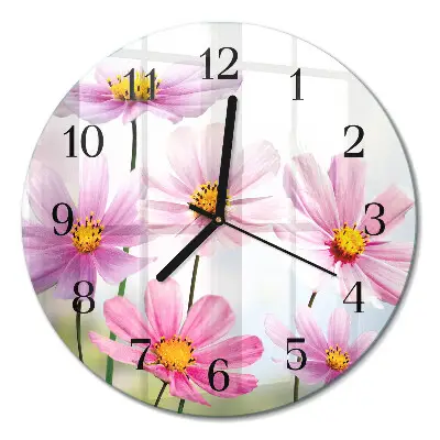 Klok glas met opdruk rond Bloemen