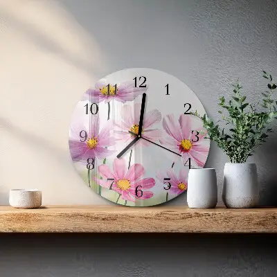 Klok glas met opdruk rond Bloemen