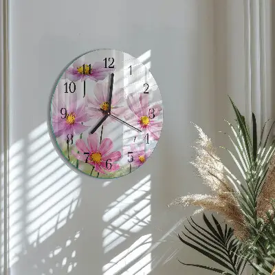 Klok glas met opdruk rond Bloemen