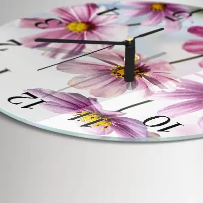 Klok glas met opdruk rond Bloemen