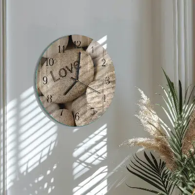 Ronde glazen klok Stenen