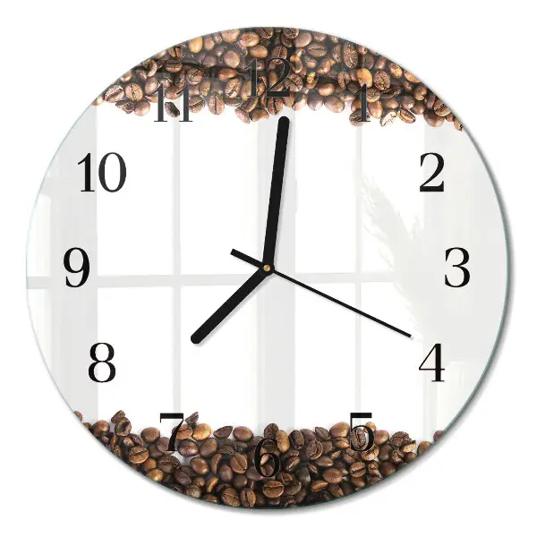 Klok glas met opdruk rond Koffiebonen