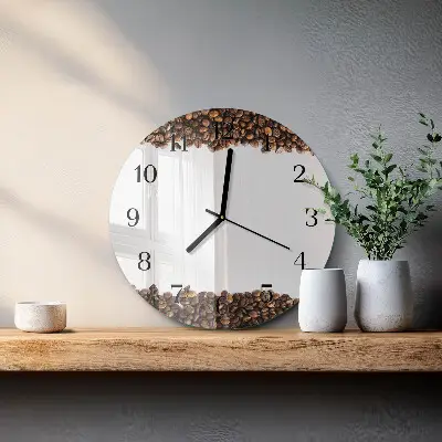 Klok glas met opdruk rond Koffiebonen
