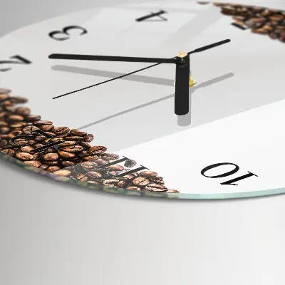 Klok glas met opdruk rond Koffiebonen