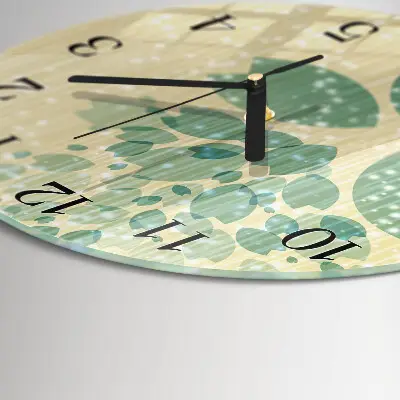 Ronde glazen wandklok Abstractie