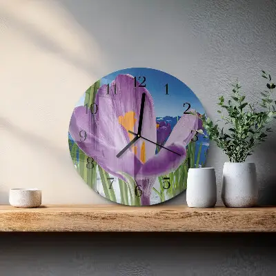 Ronde glazen klok Lente