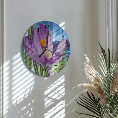 Ronde glazen klok Lente