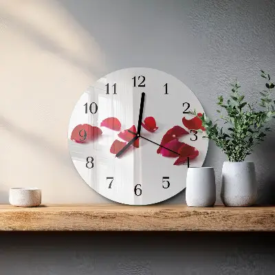 Klok glas met opdruk rond Rozenblaadjes