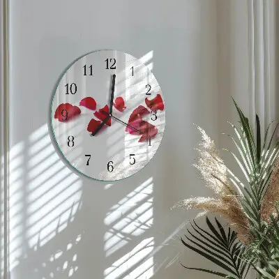 Klok glas met opdruk rond Rozenblaadjes