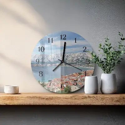 Wandklok glas decoratie rond Baai