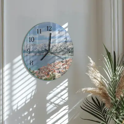 Wandklok glas decoratie rond Baai