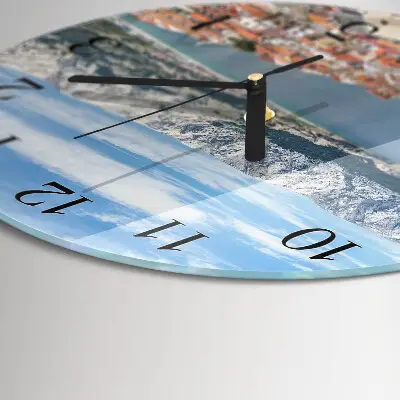 Wandklok glas decoratie rond Baai