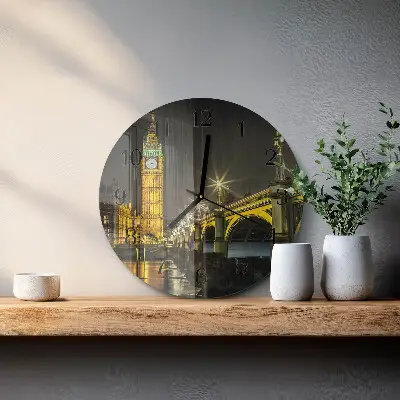 Wandklok glas decoratie rond Londen