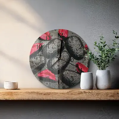 Ronde glazen klok Stenen