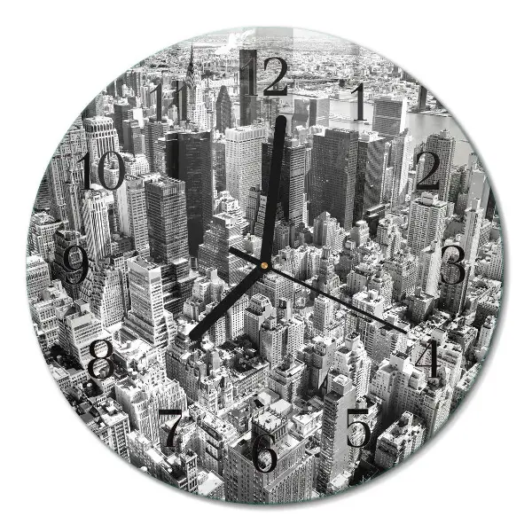Ronde glazen wandklok Horizon