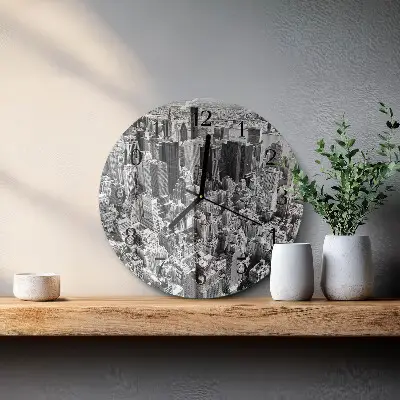 Ronde glazen wandklok Horizon