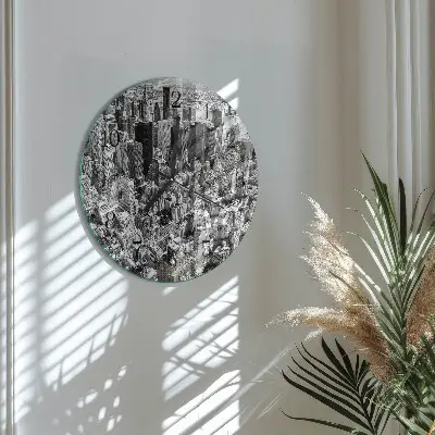 Ronde glazen wandklok Horizon