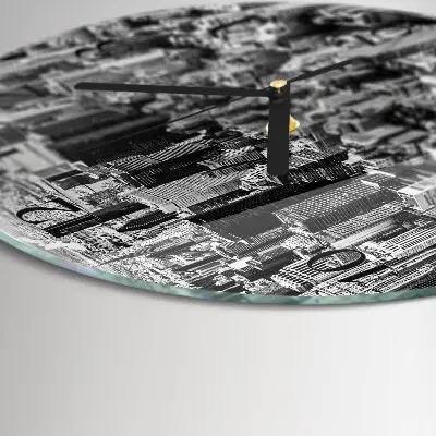 Ronde glazen wandklok Horizon
