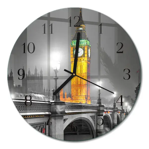 Wandklok glas decoratie rond Big ben