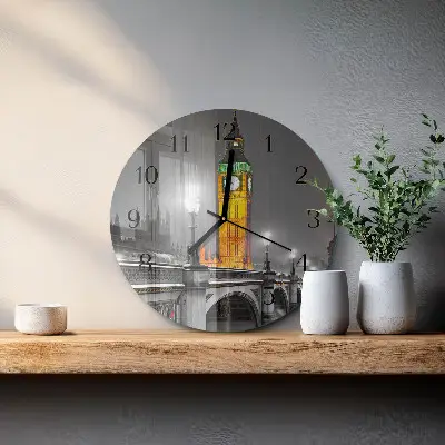 Wandklok glas decoratie rond Big ben