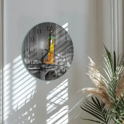 Wandklok glas decoratie rond Big ben