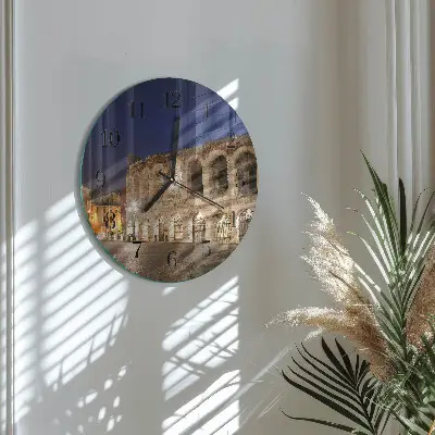 Wandklok glas decoratie rond Nachtlampje