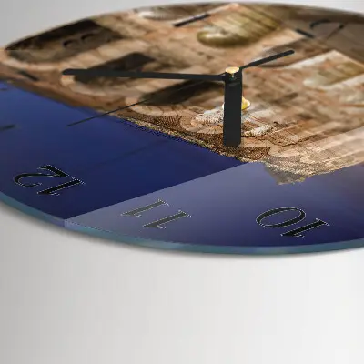 Wandklok glas decoratie rond Nachtlampje