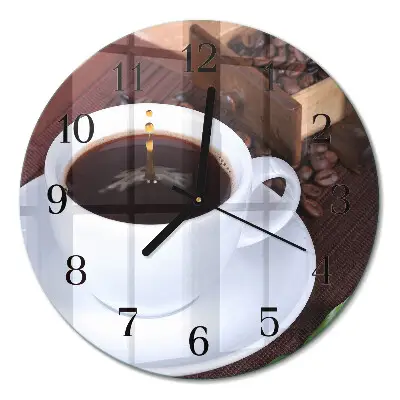Ronde glazen klok Koffie